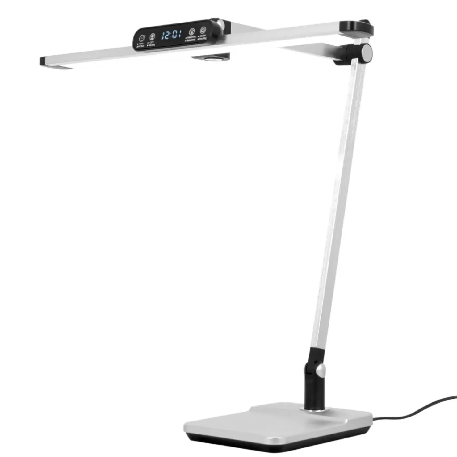 Srebrna lampa biurkowa, kreślarska, LED K-BL1321 z serii ARES*Sklep Kaja Fashion