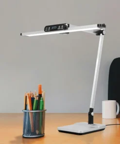 Srebrna lampa biurkowa, kreślarska, LED K-BL1321 z serii ARES*Sklep Kaja Fashion