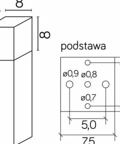 Srebrna lampa ogrodowa, stojąca, wys. 33cm CB-330 AL z serii CUBE | Kaja Oświetl*Sklep Kaja Flash Sale