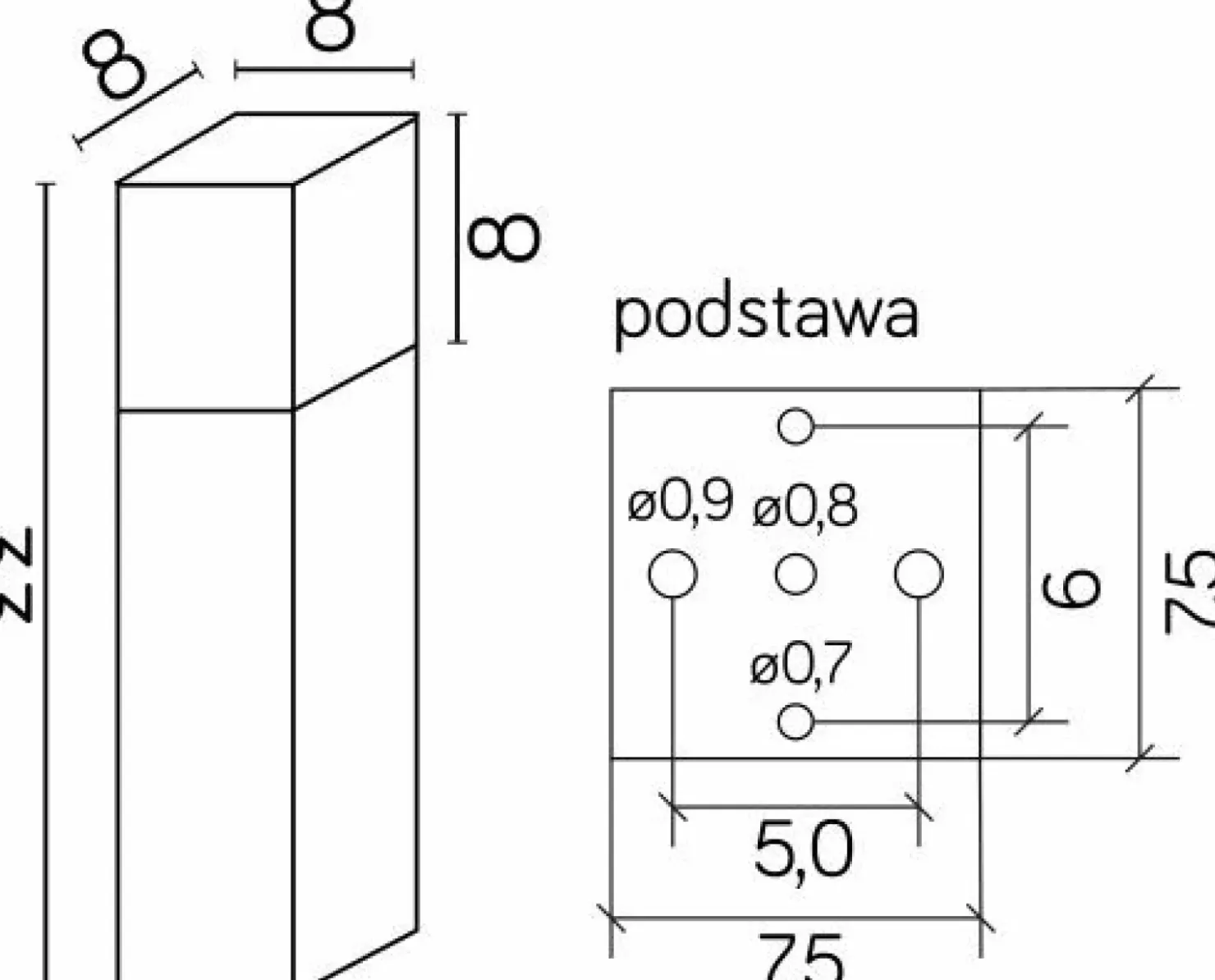 Srebrna lampa ogrodowa, stojąca, wys. 33cm CB-330 AL z serii CUBE | Kaja Oświetl*Sklep Kaja Flash Sale