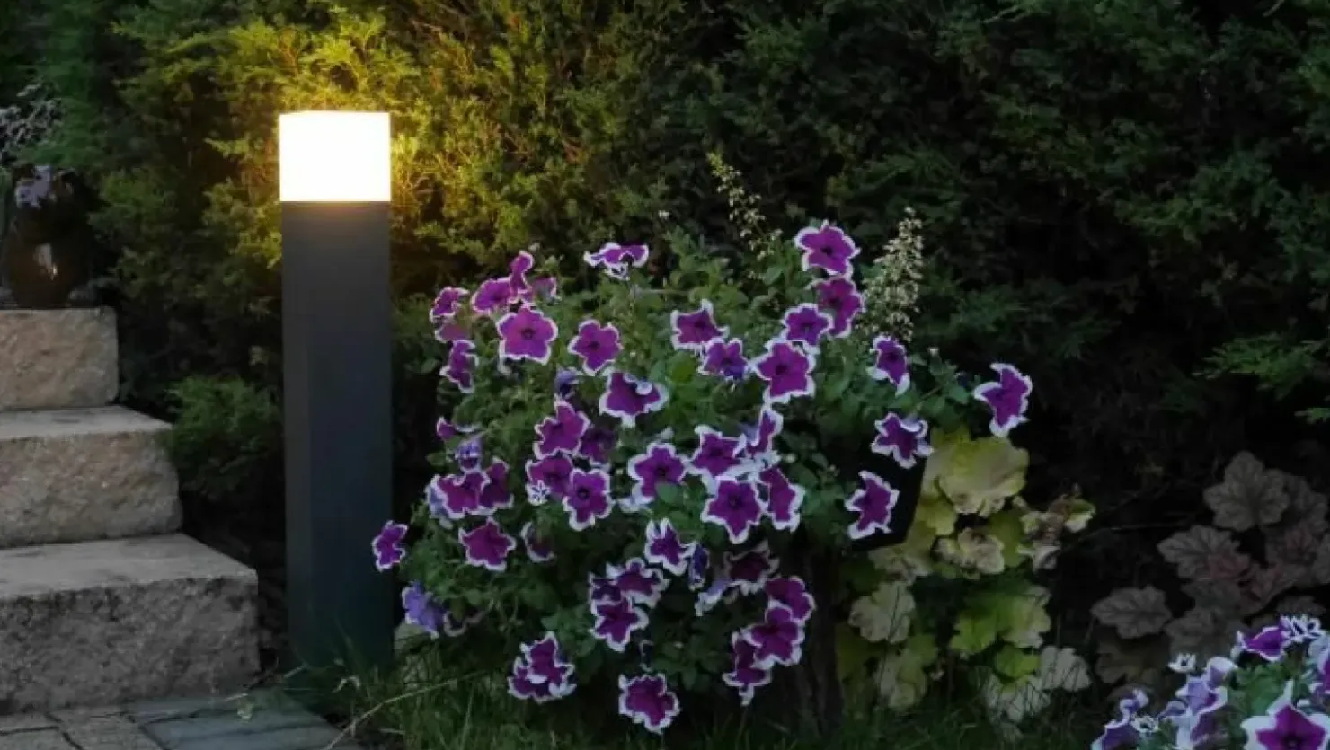 Srebrna lampa ogrodowa, wysokość 70cm CB-MAX 700 AL z serii CUBE MAX | Kaja Oświ*Sklep Kaja Best Sale