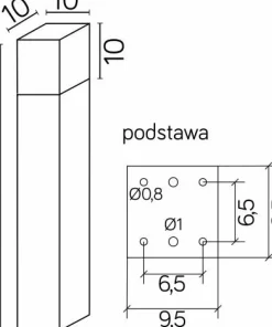 Srebrna lampa ogrodowa, wysokość 70cm CB-MAX 700 AL z serii CUBE MAX | Kaja Oświ*Sklep Kaja Best Sale