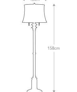 Srebrna lampa podłogowa, abażur FE-STATEROOM-FL-AN z serii STATEROOM*Sklep Kaja Fashion