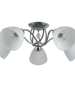 Srebrna lampa sufitowa do salonu PND-5643-5 LUGANO | Kaja Oświetlenie*Sklep Kaja Cheap