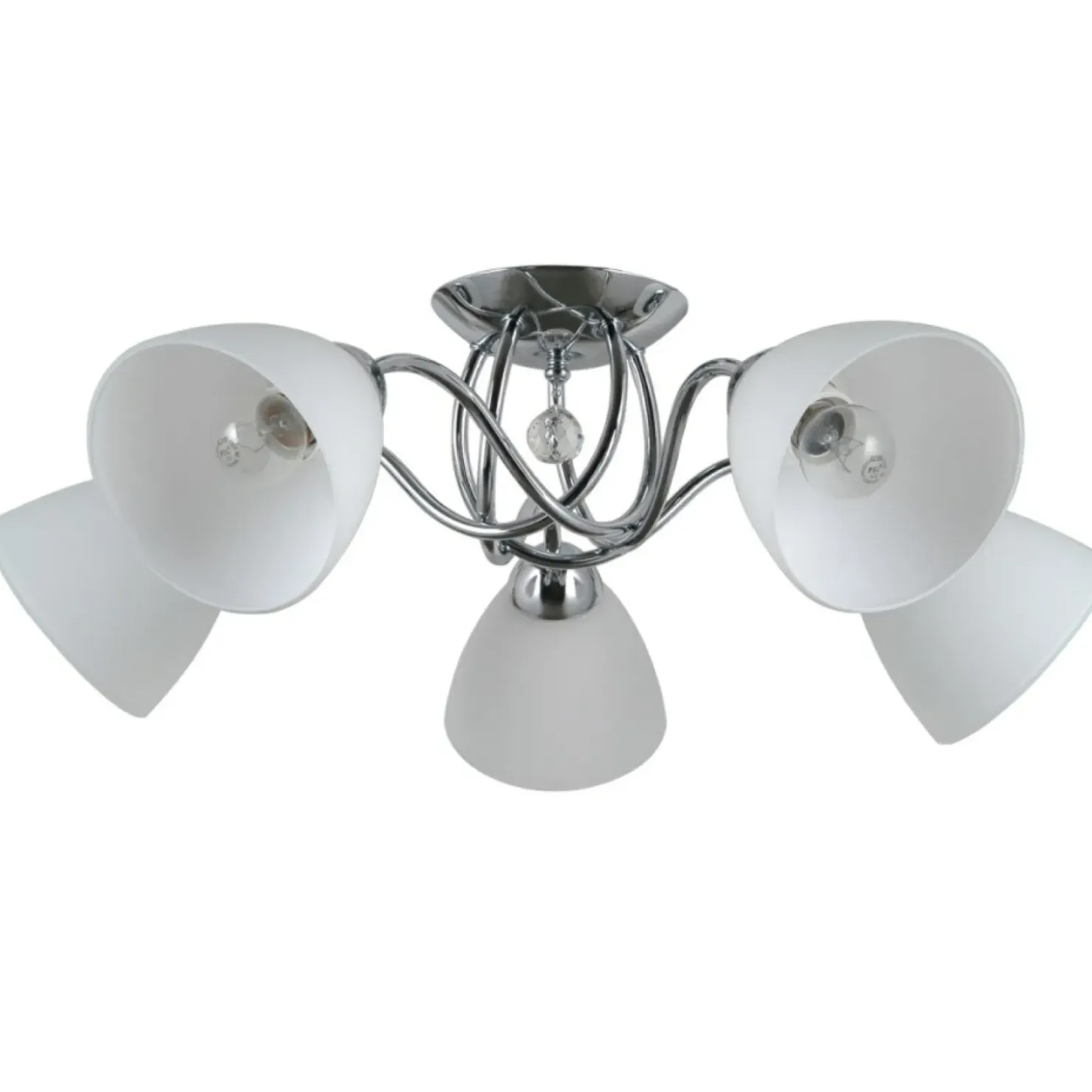 Srebrna lampa sufitowa do salonu PND-5643-5 LUGANO | Kaja Oświetlenie*Sklep Kaja Cheap