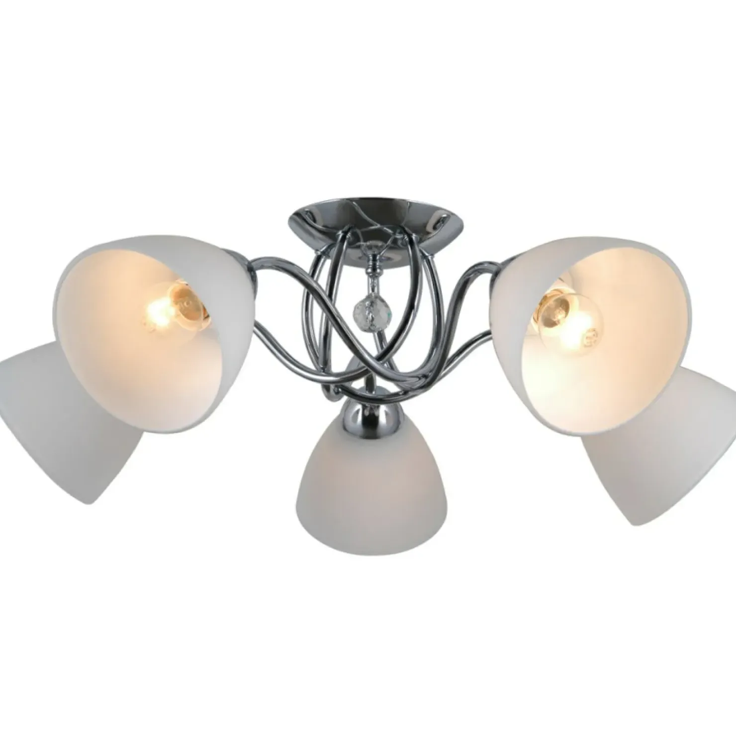 Srebrna lampa sufitowa do salonu PND-5643-5 LUGANO | Kaja Oświetlenie*Sklep Kaja Cheap