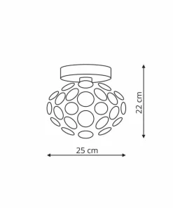 Clearance Sklep Kaja Srebrna lampa sufitowa, kulka LP-17060/1C FERRARA | Kaja Oświetlenie