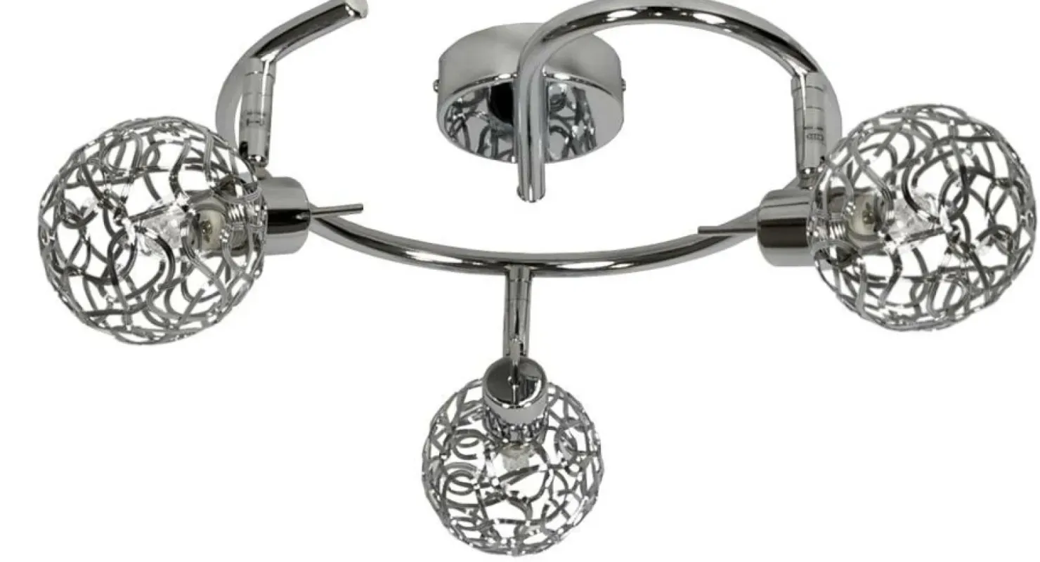 Srebrna lampa sufitowa na trzy źródła światła 98-94073 z serii PUZZLE | Kaja Ośw*Sklep Kaja Cheap