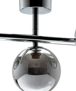 Flash Sale Sklep Kaja Srebrna lampa sufitowa z 3 dymionymi kloszami 5663 z serii LUNA | Kaja chrom
