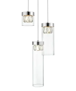 Hot Sklep Kaja Srebrna lampa wisząca do sypialni P0389-03D-F4AC GEM | Kaja