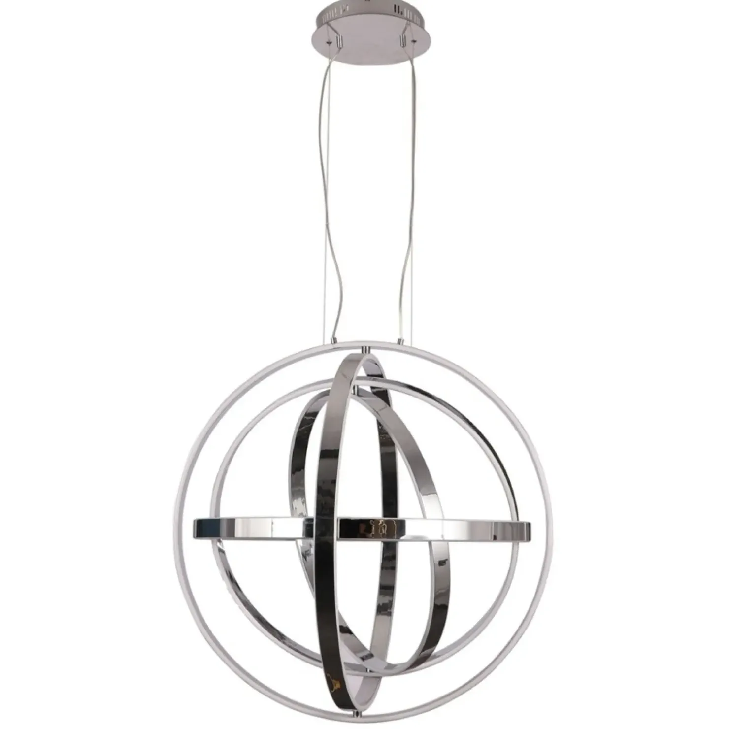 Cheap Sklep Kaja Srebrna lampa wisząca, ledowe obręcze ML6153 z serii COPERNICUS | Kaja Oświetlen chrom
