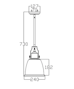 Srebrna lampa wisząca, pojedyncza FE-HOBSON-P-M-SN z serii HOBSON*Sklep Kaja Hot
