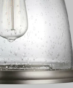 Srebrna lampa wisząca, pojedyncza FE-HOBSON-P-M-SN z serii HOBSON*Sklep Kaja Hot