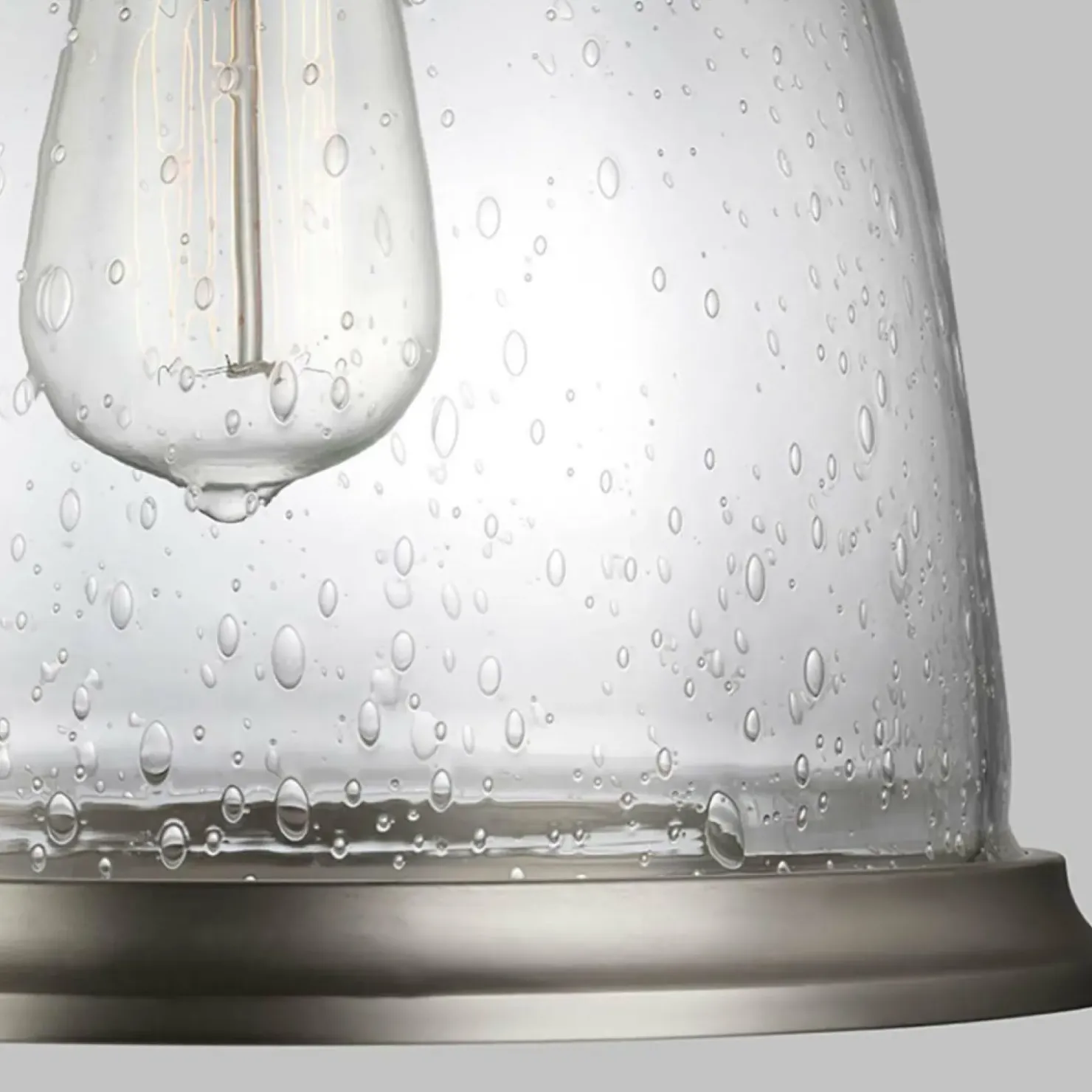 Srebrna lampa wisząca, pojedyncza FE-HOBSON-P-M-SN z serii HOBSON*Sklep Kaja Hot