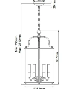 Srebrna lampa wisząca, wytworna HK-GENTRY-P-L-PN z serii GENTRY*Sklep Kaja Best Sale