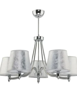 Srebrna lampa z abażurami, do salonu JUP 1516 OSKAR | Kaja Oświetlenie*Sklep Kaja Outlet