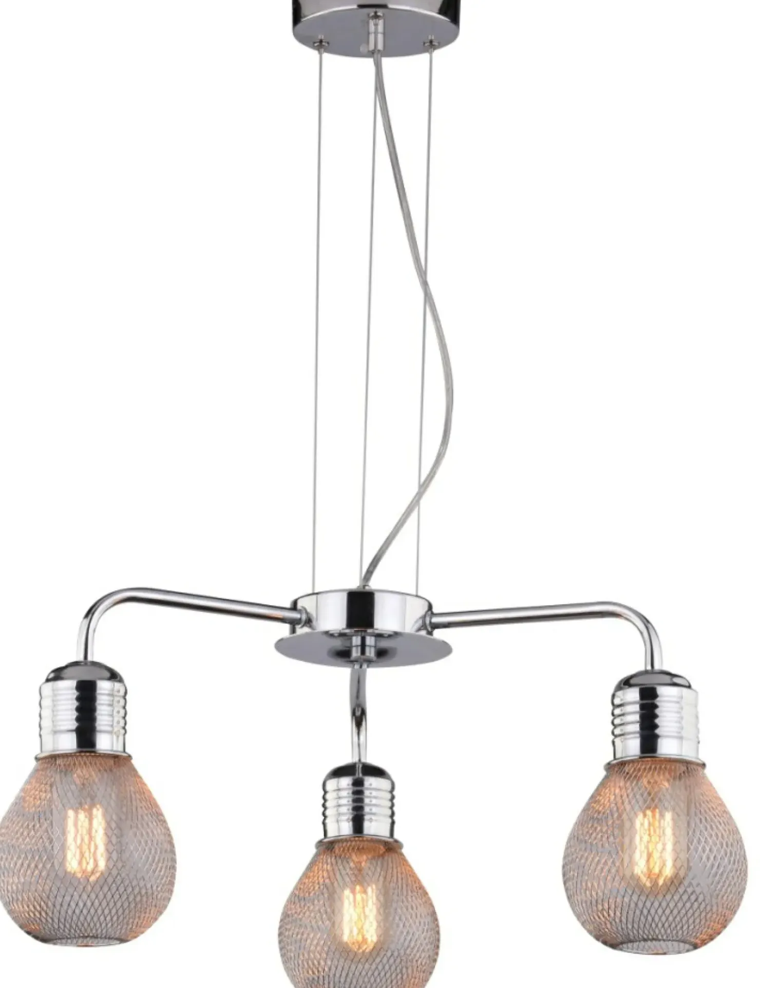 Srebrna lampa z drucianymi kloszami 33-58539 GLIVA | Kaja Oświetlenie*Sklep Kaja Shop