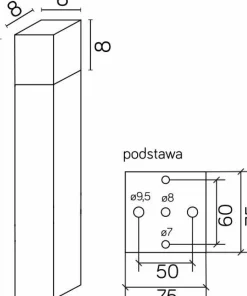 Srebrna, półmetrowa lampa stojąca CB-580 AL z serii CUBE | Kaja Oświetlenie*Sklep Kaja Hot
