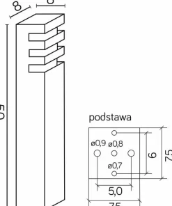 Srebrna, prosta lampa stojąca, na żarówkę E27 RADO 2 AL z serii RADO | Kaja Oświ*Sklep Kaja Best Sale