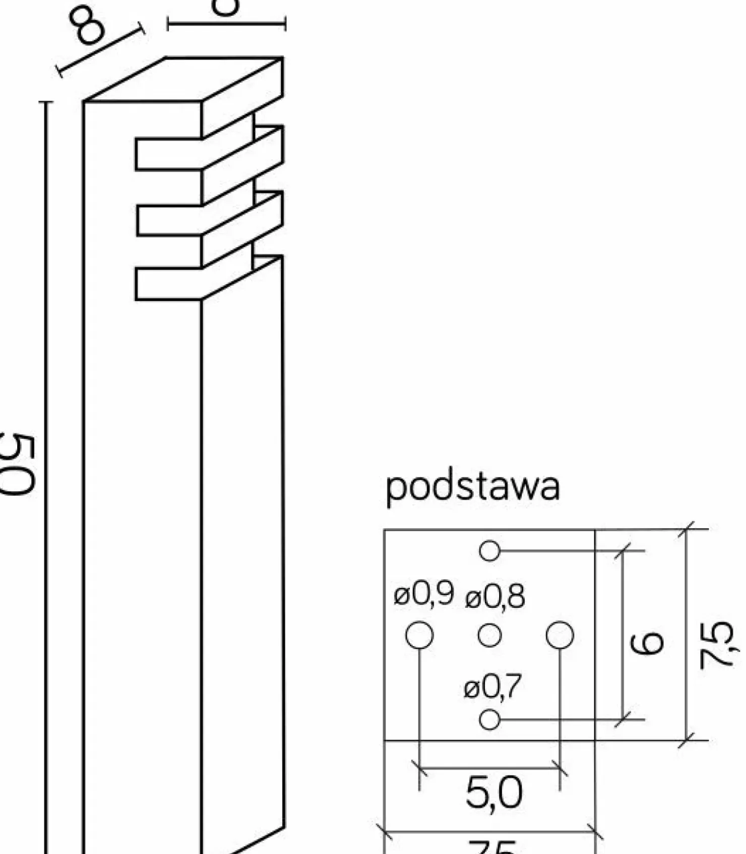 Srebrna, prosta lampa stojąca, na żarówkę E27 RADO 2 AL z serii RADO | Kaja Oświ*Sklep Kaja Best Sale