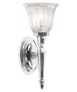 Srebrny kinkiet ścienny do sypialni BATH-DRYDEN1-PC z serii DRYDEN*Sklep Kaja Cheap