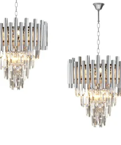 Cheap Sklep Kaja Srebrny żyrandol z kryształami, na łańcuchu ML5991 MADISON | Kaja
