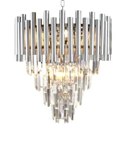 Cheap Sklep Kaja Srebrny żyrandol z kryształami, na łańcuchu ML5991 MADISON | Kaja