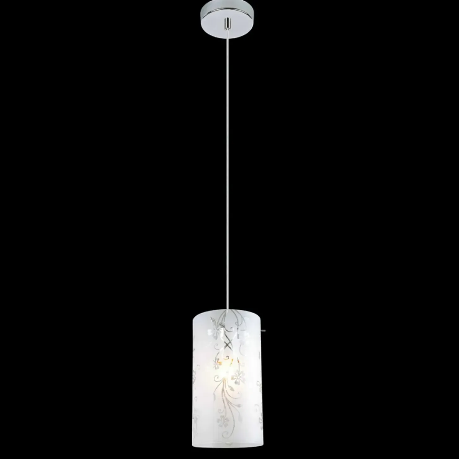 Store Sklep Kaja Srebrny zwis z mlecznym kloszem MDM1672/1 VALVE | Kaja Oświetlenie