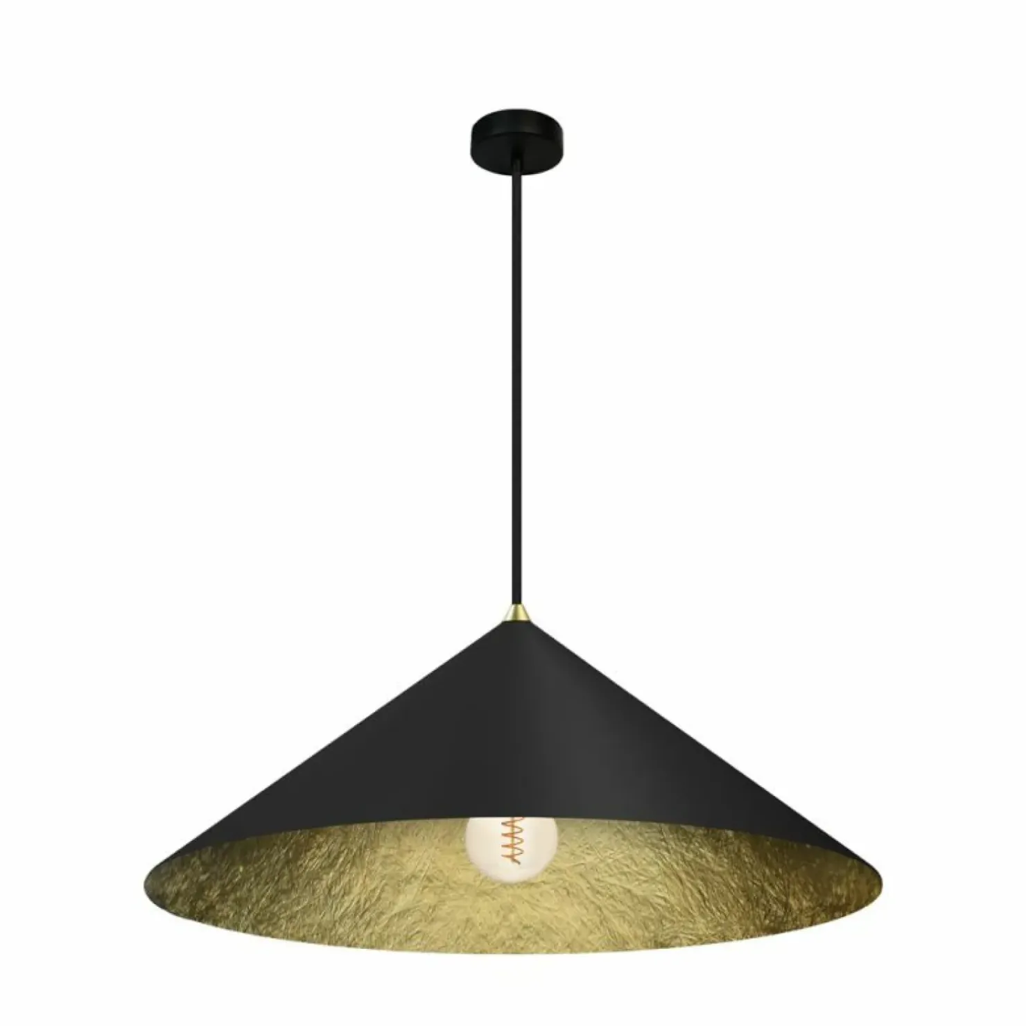 Store Sklep Kaja Stożkowa, czarno-złota lampa wisząca ⌀50cm MLP0645 FUJI | Kaja