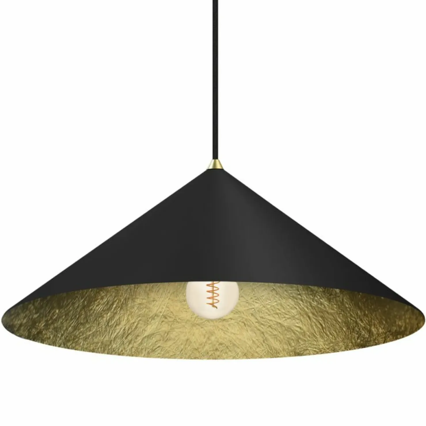 Store Sklep Kaja Stożkowa, czarno-złota lampa wisząca ⌀50cm MLP0645 FUJI | Kaja