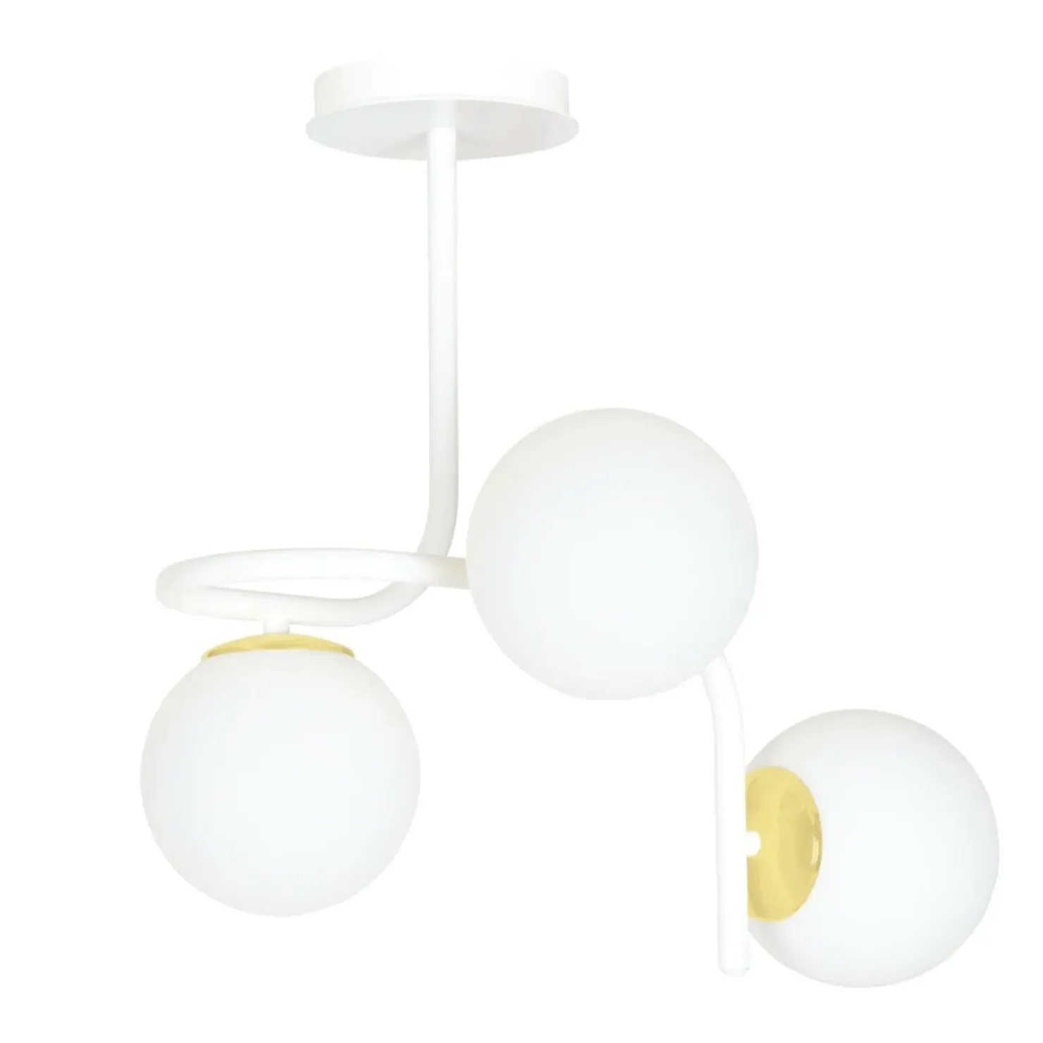 Outlet Sklep Kaja Stylowa, biało-złota lampa sufitowa do kuchni 1033/3 RAGNAR | Kaja