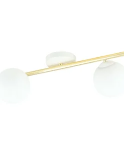 New Sklep Kaja Stylowa, biało-złota lampa z dwoma kloszami 1249/2 z serii SPLENDI