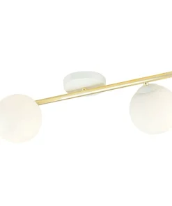 New Sklep Kaja Stylowa, biało-złota lampa z dwoma kloszami 1249/2 z serii SPLENDI