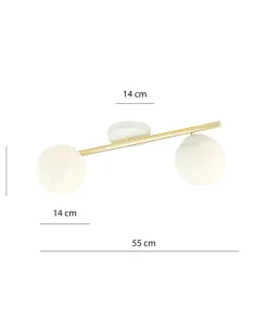 New Sklep Kaja Stylowa, biało-złota lampa z dwoma kloszami 1249/2 z serii SPLENDI