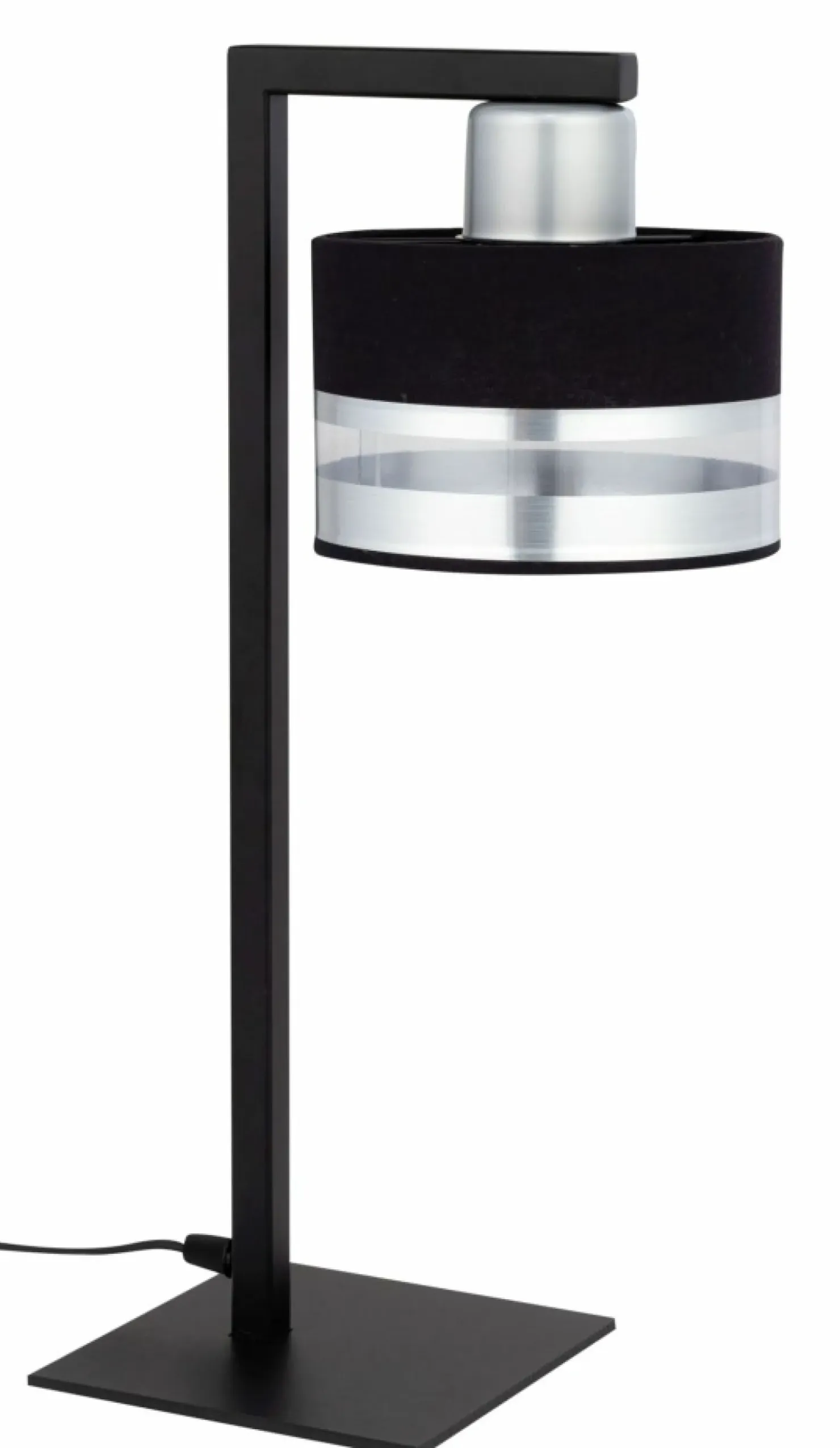 Stylowa, czarno-srebrna lampka stołowa do sypialni SIG 50236 PRO*Sklep Kaja Cheap