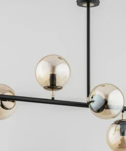 Clearance Sklep Kaja Stylowa i elegancka lampa sufitowa, czerń i złoto AL 63031 | Kaja