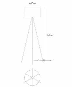 Stylowa lampa podłogowa, trójnóg z abażurem ZM A4001-BK z serii CARA*Sklep Kaja Store