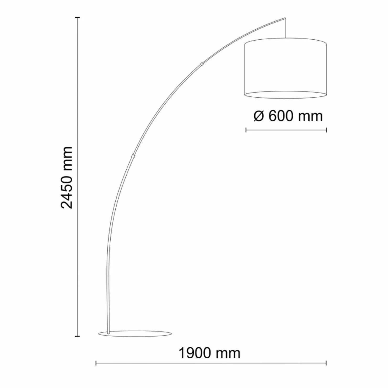Stylowa lampa podłogowa w kształcie łuku TK 5486 z serii MOBY | Kaja*Sklep Kaja Cheap