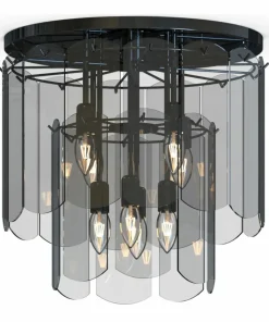 Shop Sklep Kaja Stylowa lampa sufitowa, czarna plafoniera MX3523-8M-EBCN NIRA | Kaja