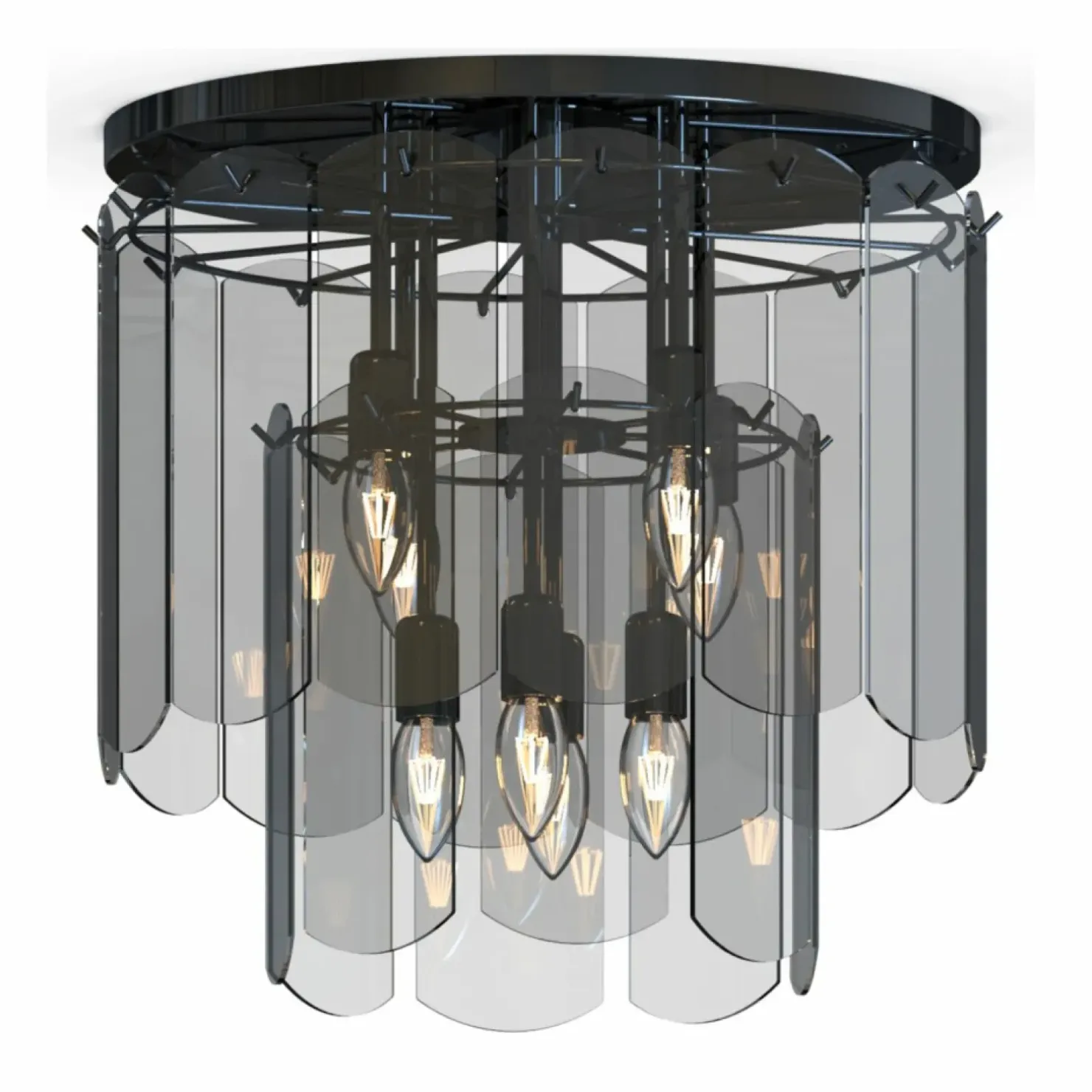 Shop Sklep Kaja Stylowa lampa sufitowa, czarna plafoniera MX3523-8M-EBCN NIRA | Kaja