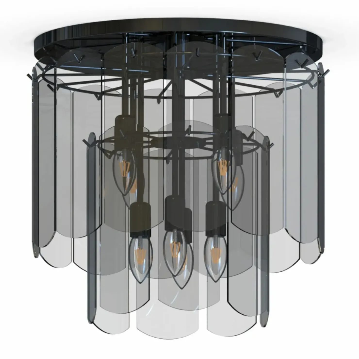 Shop Sklep Kaja Stylowa lampa sufitowa, czarna plafoniera MX3523-8M-EBCN NIRA | Kaja