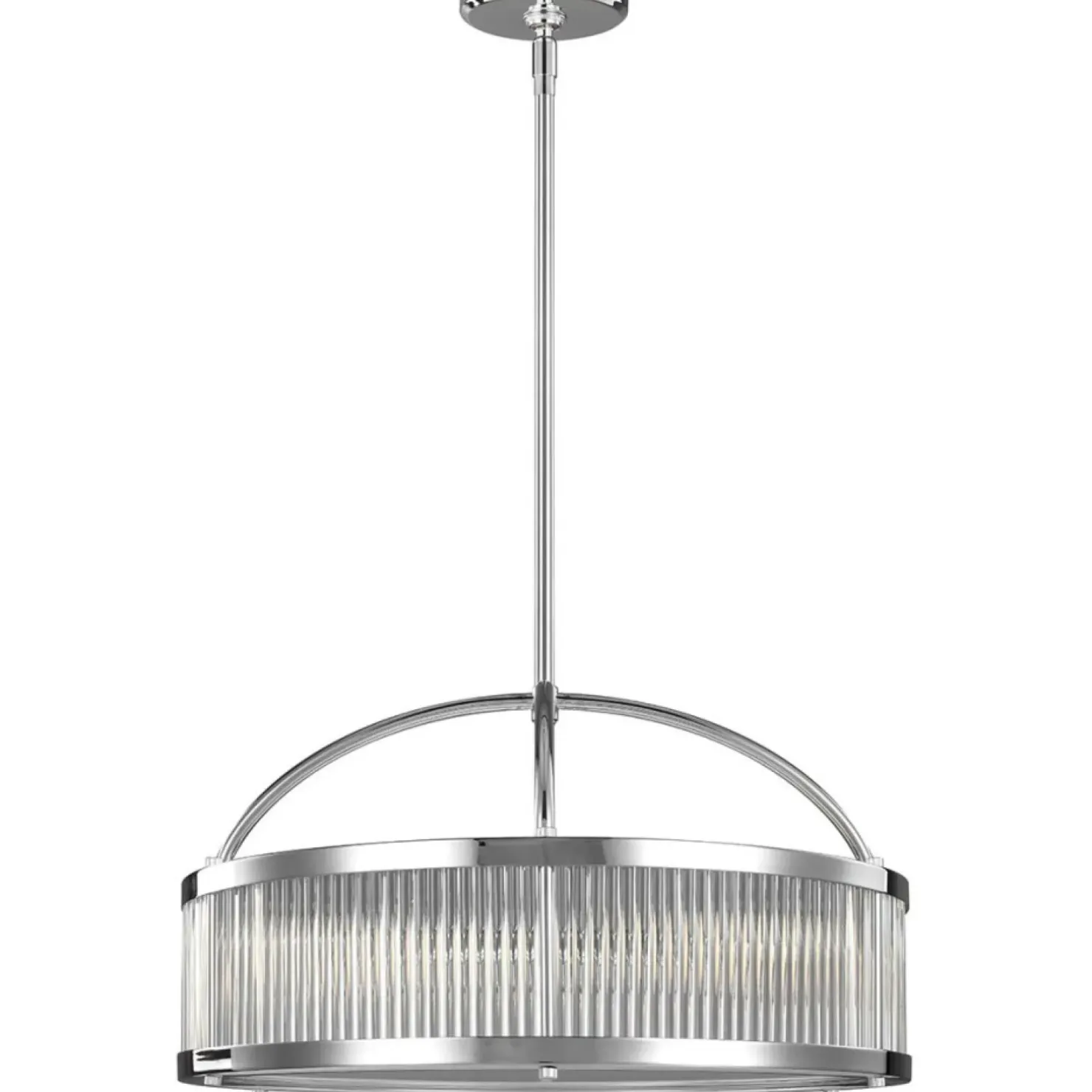 Outlet Sklep Kaja Stylowa lampa wisząca, ryflowana FE-PAULSON-6P z serii PAULSON chrom