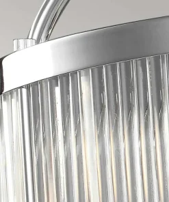 Outlet Sklep Kaja Stylowa lampa wisząca, ryflowana FE-PAULSON-6P z serii PAULSON chrom