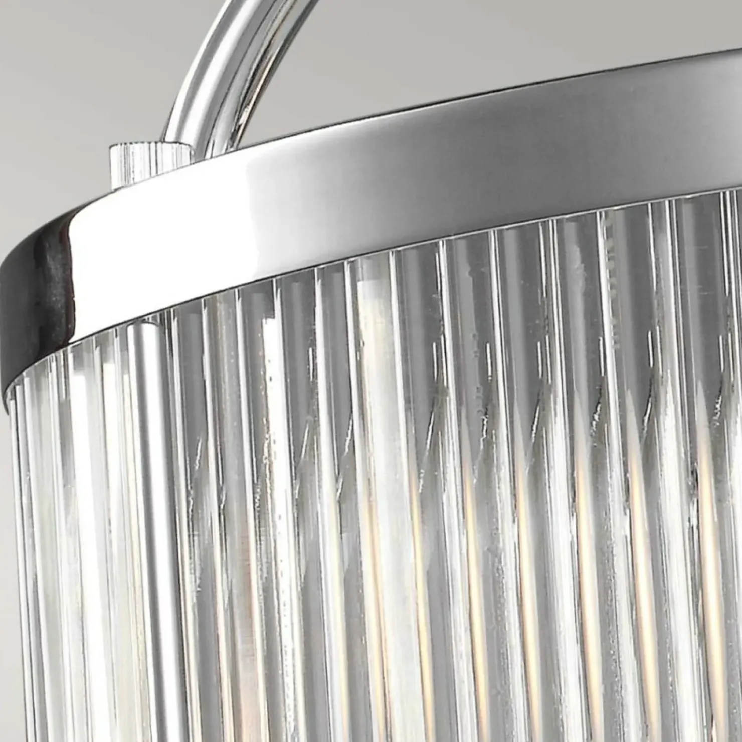 Outlet Sklep Kaja Stylowa lampa wisząca, ryflowana FE-PAULSON-6P z serii PAULSON chrom