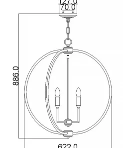 Stylowa lampa wisząca, świecznik FE-CORINNE-6P-L-BB z serii CORINNE*Sklep Kaja Store