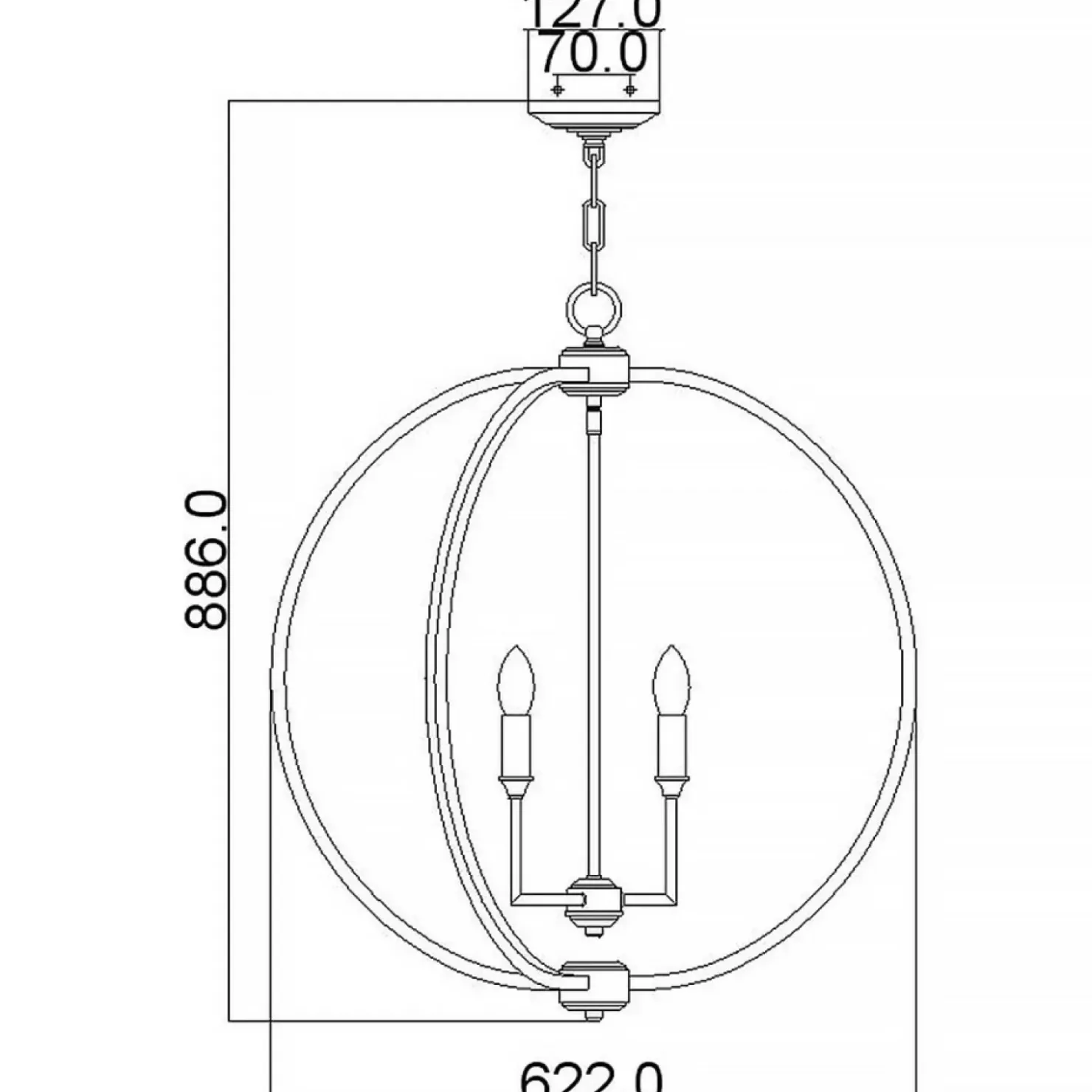 Stylowa lampa wisząca, świecznik FE-CORINNE-6P-L-BB z serii CORINNE*Sklep Kaja Store