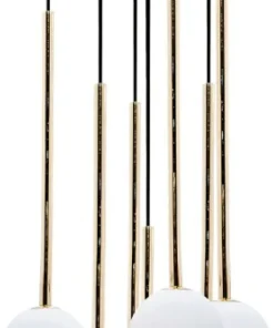 New Sklep Kaja Stylowa lampa wisząca z białymi kloszami, do salonu 5642 z serii ALI