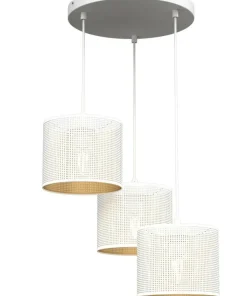 Online Sklep Kaja Stylowa lampa wisząca z białymi abażurami LX 5268 z serii LOFT SHADE