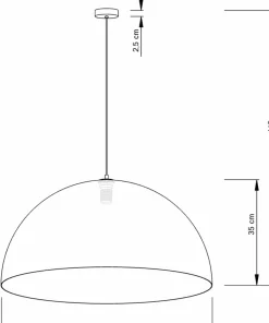 New Sklep Kaja Stylowa lampa wisząca z dużym kloszem SIG 30133 z serii SFERA 70 B/ZŁ