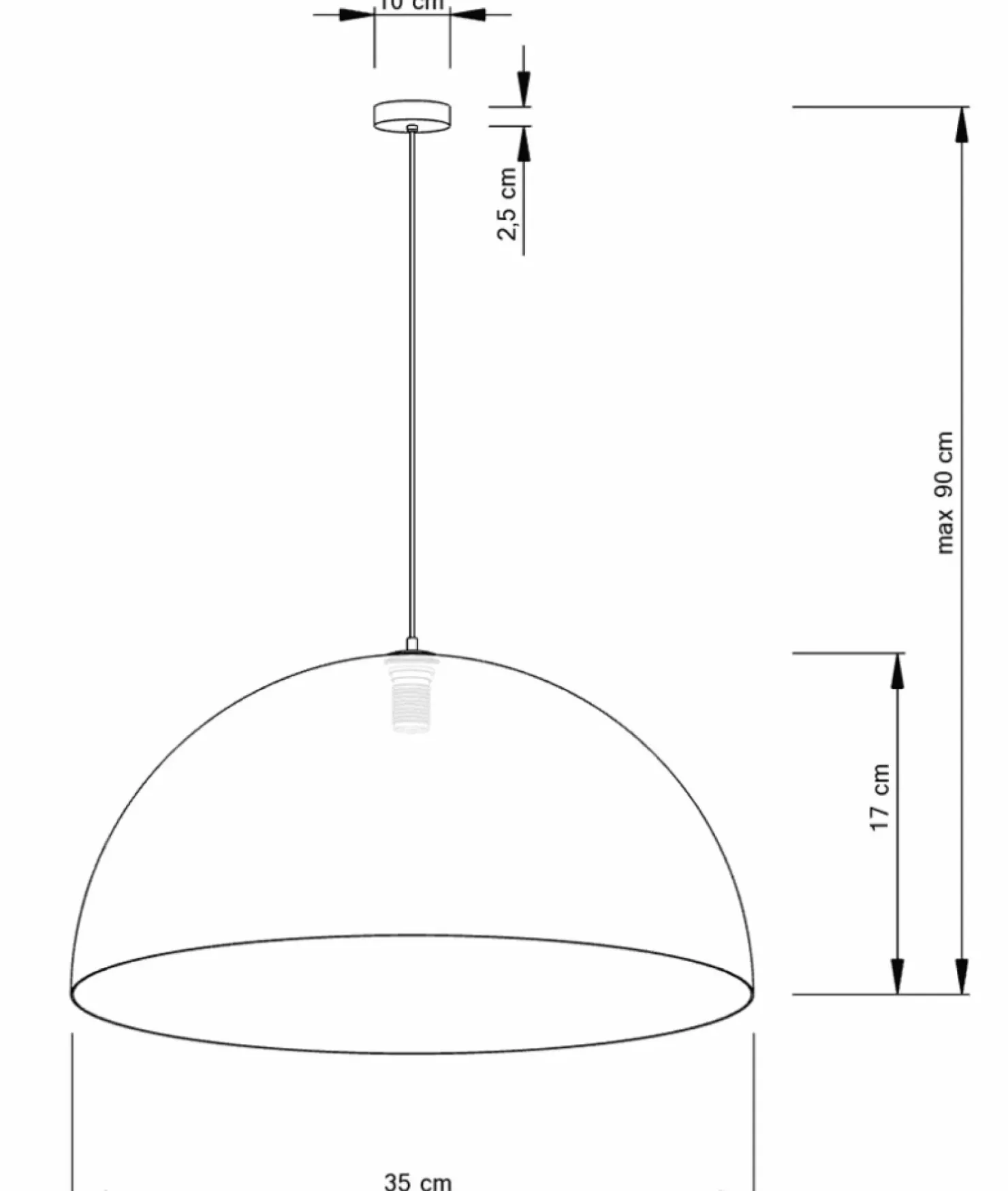 Hot Sklep Kaja Stylowa lampa wisząca z kopułowym kloszem SIG 32292 SFERA 35 ZŁ